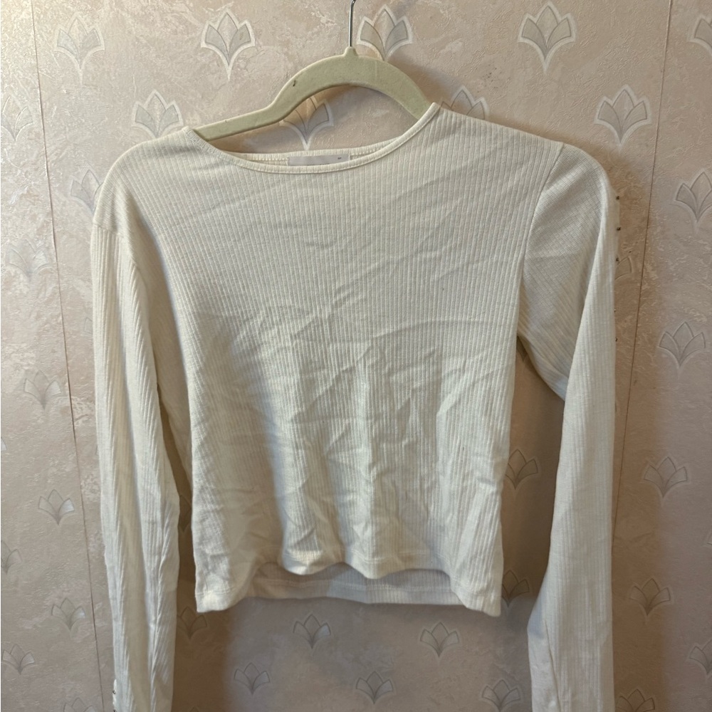 OAK + FORT Off-White Long Sleeve Top